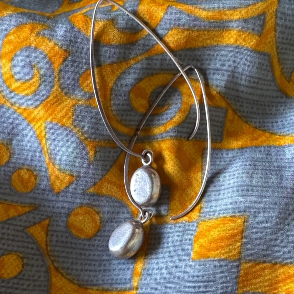 Silpada Silver Oval Drop Hook Earrings